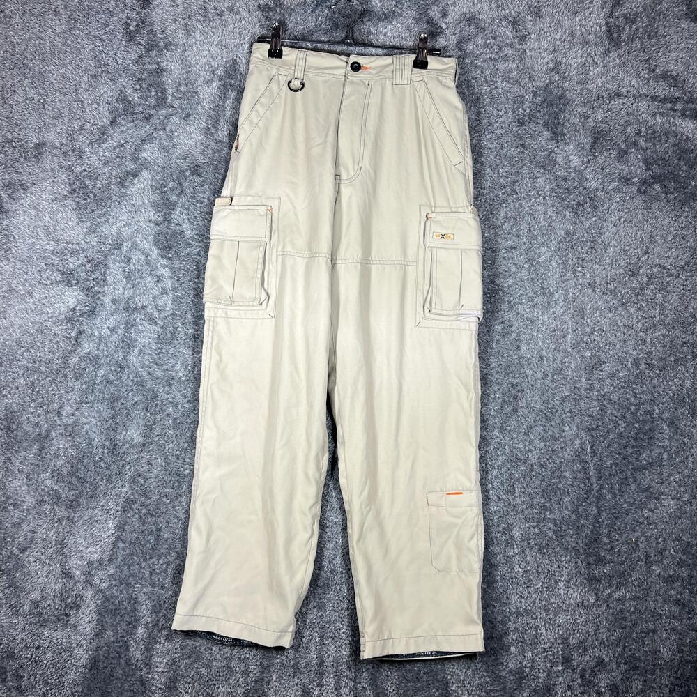 Wearfirst Pants Womens 12 Beige Cargo Twill Pockets Zip Relaxed Fit 29 Inseam